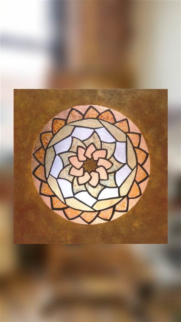 Mandala Marrón / Dorado Floral